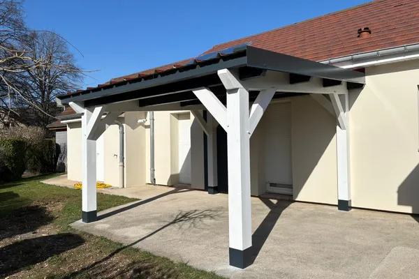 Appentis terrasse 3.90 m x 4.10 m, bac acier isolé