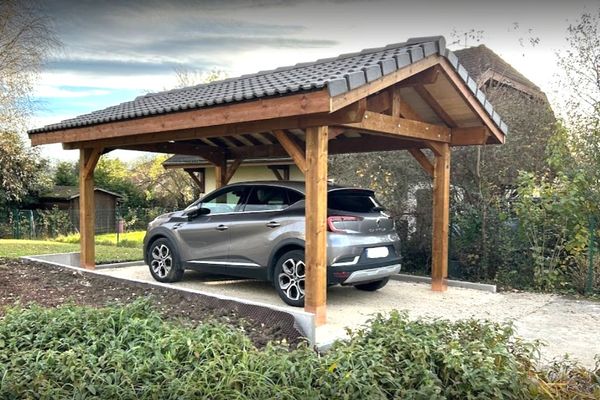 Carport 2 pentes égales 3x5, autoclave brun