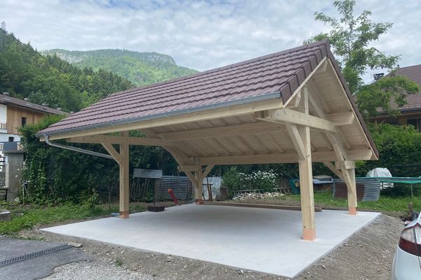 Carport 2 pentes inégales 6x6.5