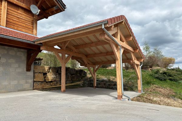 Carport 2 pentes inégales douglas 4x3.9