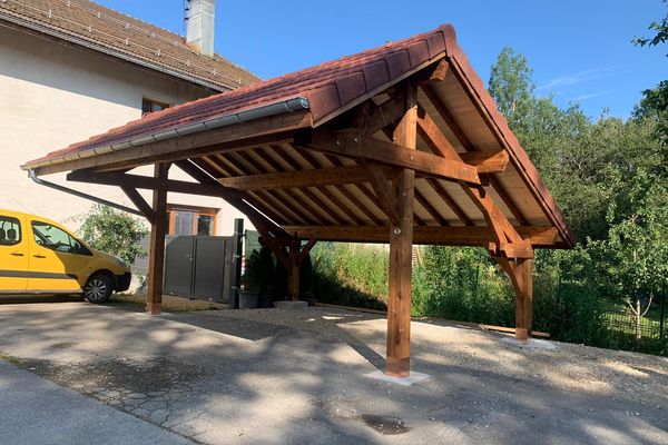 Carport autoclave brun 5.85x6.33