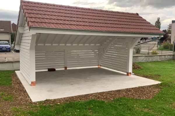 Carport deux pentes bardage 5.8x6.3