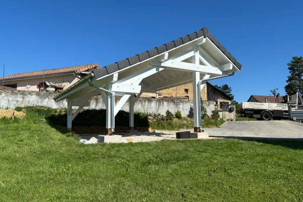Carport deux pentes inégales 3.5x5.5