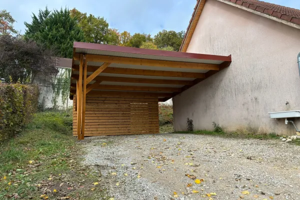 Auvent bois accolé sur mesure réalisé par Tonnaire — réalisation 7