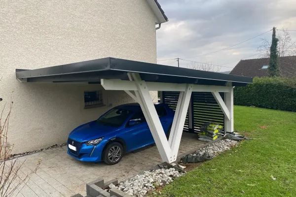Auvent bois accolé sur mesure réalisé par Tonnaire — réalisation 9