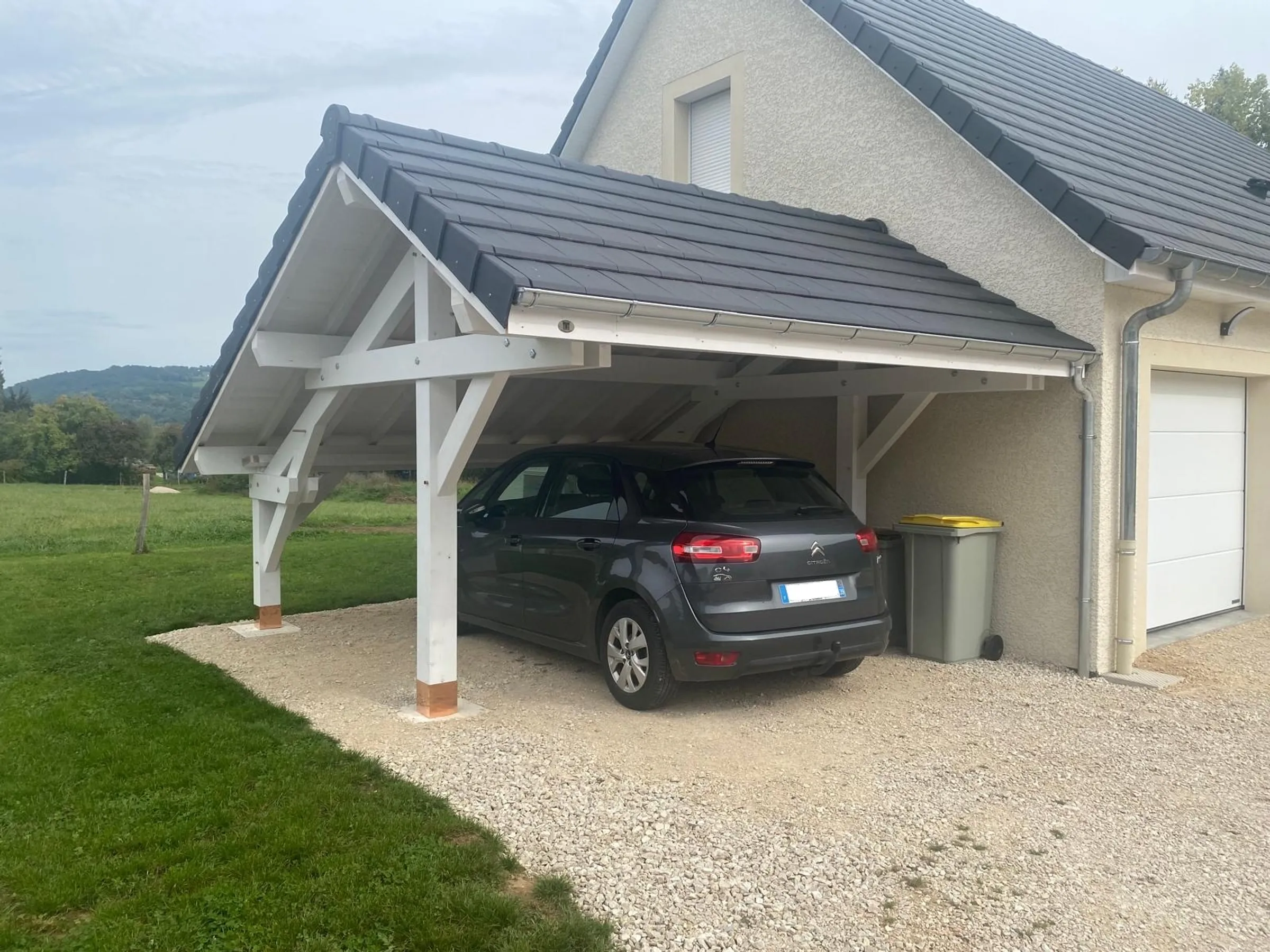 Auvent bois accolé sur mesure réalisé par Tonnaire — réalisation 3