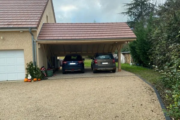 Auvent accolé 5,80 × 6,50 m à Belmont - Belmont