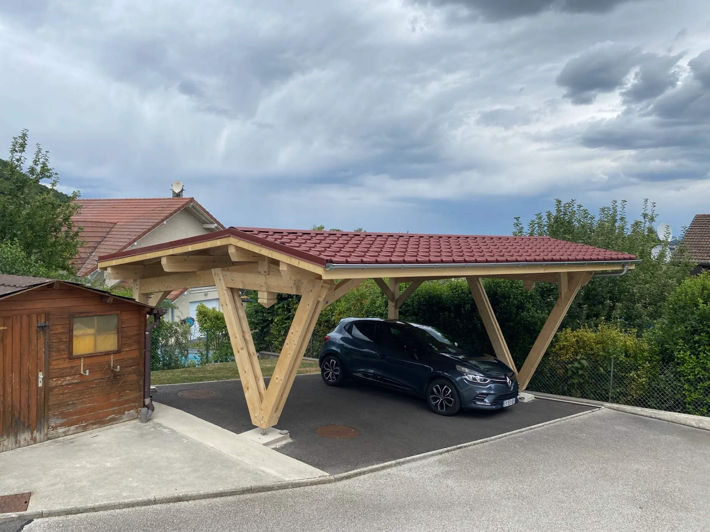 Carport bois sur mesure réalisé par Tonnaire — réalisation 20