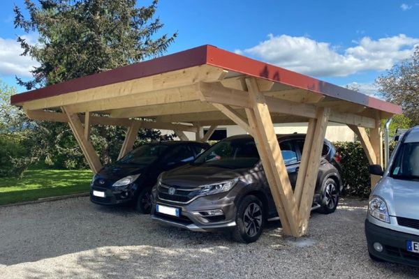 Carport, toiture monopente